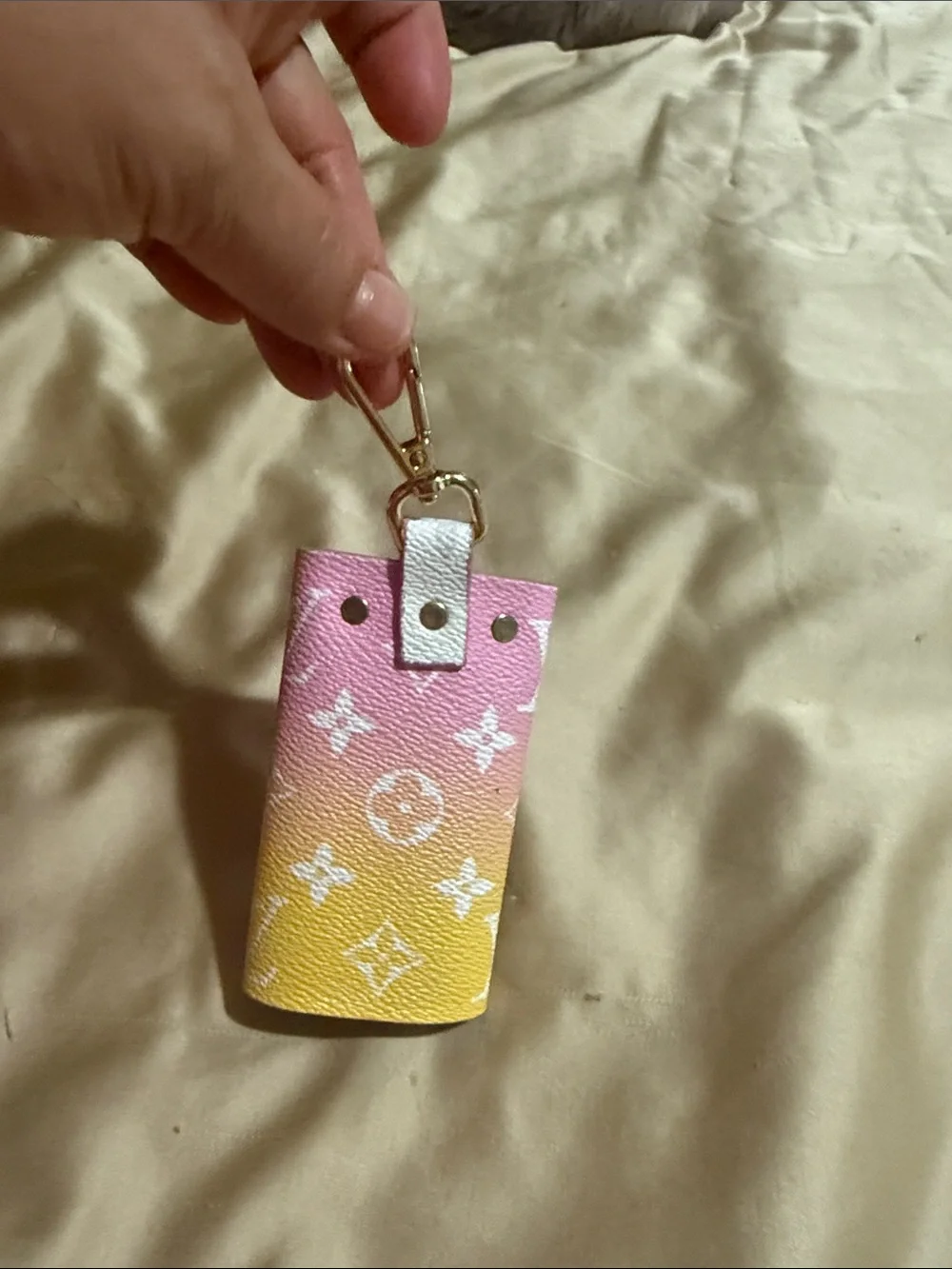 Louis Vuitton Pink to Yellow Monogram Key & Card Holder